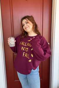 Falling into Fall sweatshirt - Maroon