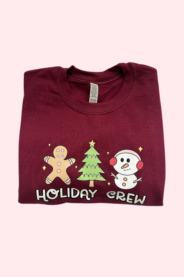 Holiday Crew Adult Sweatshirt - Maroon