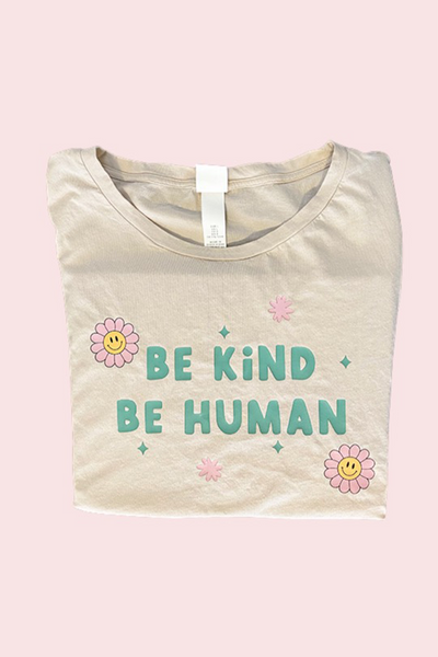 Upcycled Be Kind Tee - Beige