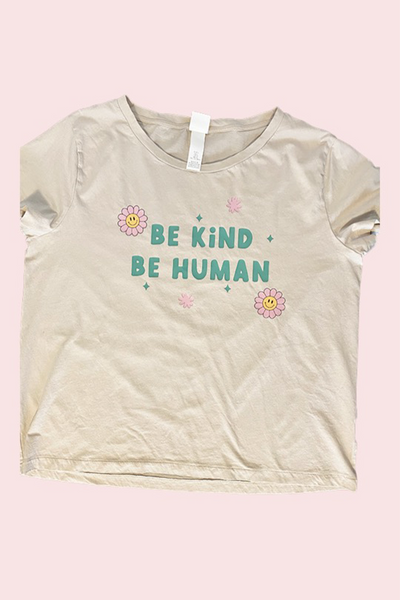 Upcycled Be Kind Tee - Beige