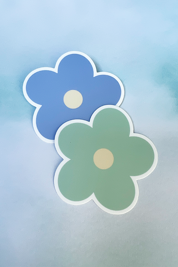 Blue & Green Flower Sticker pack