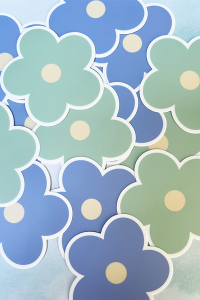 Blue & Green Flower Sticker pack