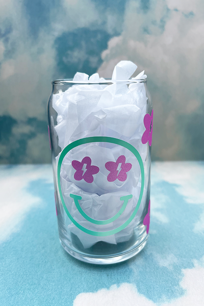 Smiley 16 oz. Glass Cup