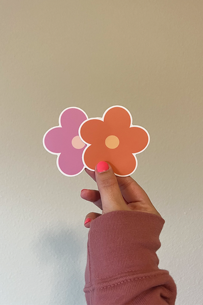 Daisy Sticker Pack - Pink and Orange